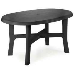 Tavolo da Esterno Nero Antracite 6 Posti Lunghezza Massima 138 cm 138x88x72h cm, Finitura Effetto Quadrettato Made in Italy - Raspberry
