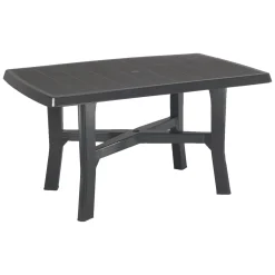 Tavolo da Esterno Nero Antracite 6 Posti Lunghezza Massima 138 cm 138x88x72h cm, Finitura Effetto Quadrettato Made in Italy - Raspberry