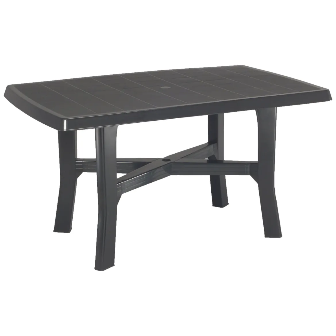 Tavolo da Esterno Nero Antracite 6 Posti Lunghezza Massima 138 cm 138x88x72h cm, Finitura Effetto Quadrettato Made in Italy - Raspberry
