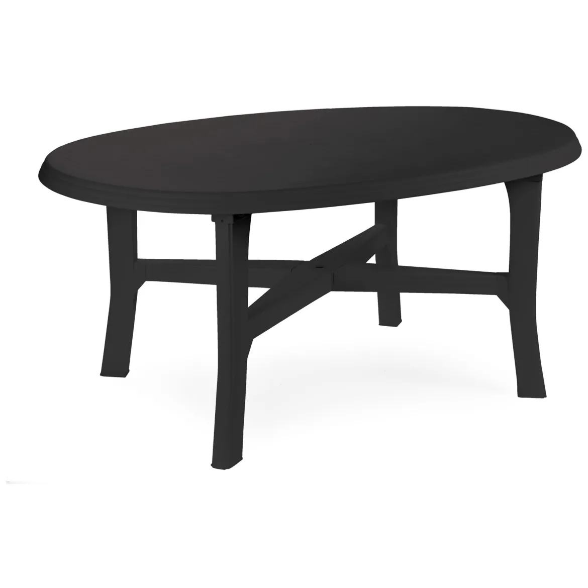 Tavolo da Esterno Nero Antracite 6 Posti Lunghezza Massima 165 cm 165x110x72h cm, Finitura Effetto Liscio Made in Italy - Simmsville