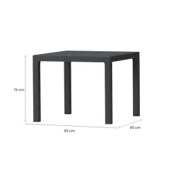 Tavolo da esterno 4 posti 95x95cm antracite - Terrace
