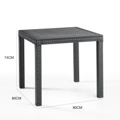 Tavolo da esterno 6 posti 80x80cm antracite - Acqua