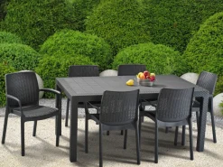 Tavolo da esterno 6 posti 94x160cm antracite - Pickering