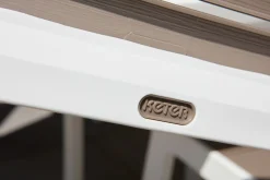 Tavolo da esterno 6 posti 160x90cm bianco e tortora - Innisfail