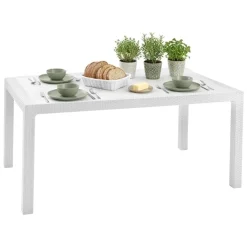 Tavolo da esterno 6 posti 94x160cm bianco - Pickering