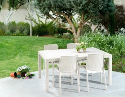 Tavolo da esterno 6 posti 94x160cm bianco - Pickering