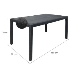 Tavolo da esterno resistente 10 posti 150x90cm antracite - Ariana