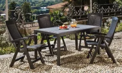 Tavolo da esterno resistente 10 posti 150x90cm antracite - Ariana