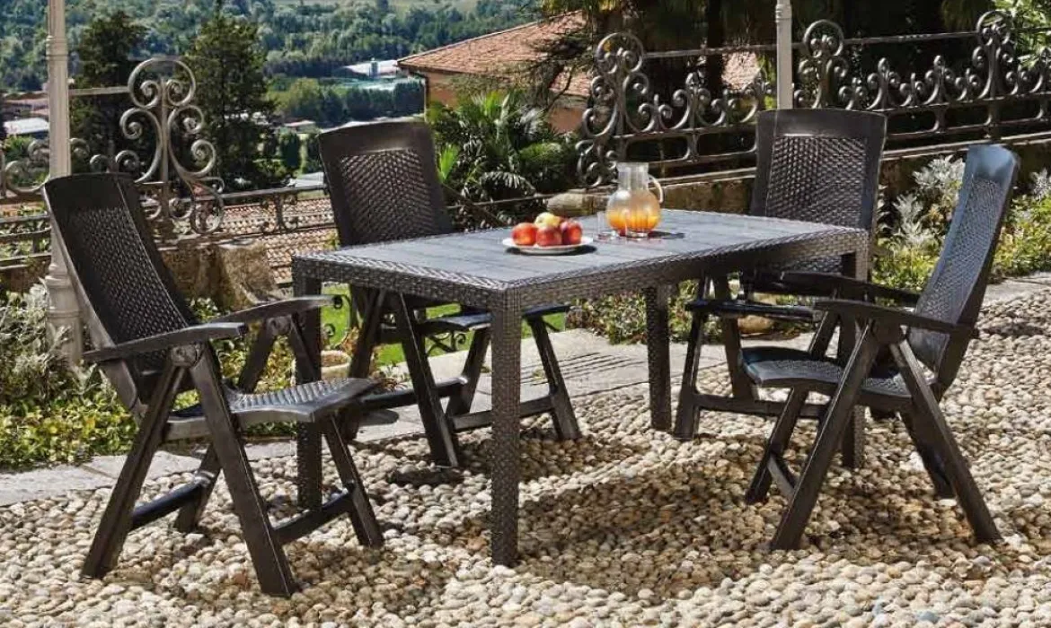 Tavolo da esterno resistente 10 posti 150x90cm antracite - Ariana