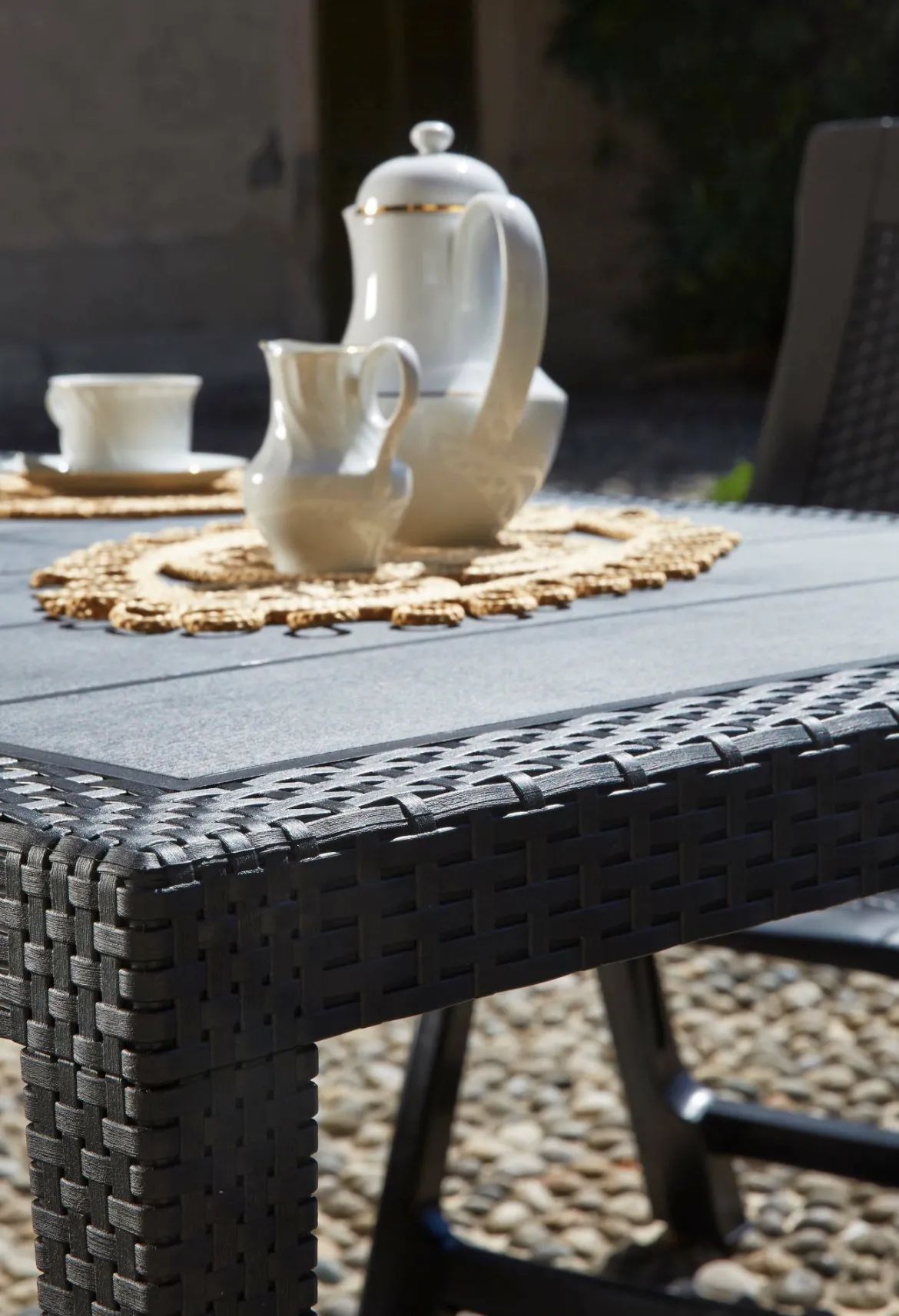 Tavolo da esterno resistente 10 posti 150x90cm antracite - Ariana