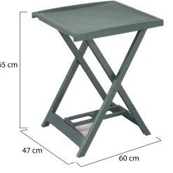 Tavolo da Esterno Verde 2 Posti Tavolo Tavolo da Esterno Fisso 60x47x65h cm, Lunghezza Massima 50 cm Made in Italy - Ohatchee