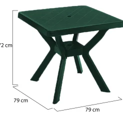 Tavolo da Esterno Verde 4 Posti Tavolo Tavolo Fisso Rotondo 90x90x72h cm, Lunghezza Massima 90 cm Made in Italy - Brooksdale