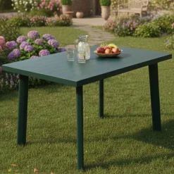 Tavolo da Esterno Verde 6 Posti Tavolo Tavolo Fisso Rettangolare 138x88x72h cm, Lunghezza Massima 138 cm Made in Italy - Raspberry