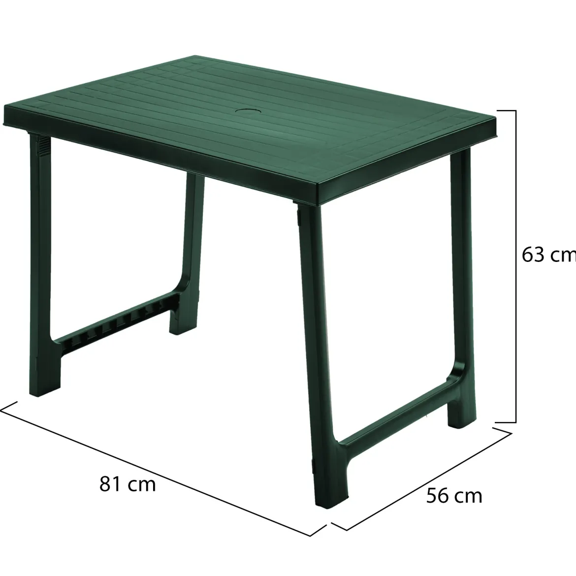 Tavolo da Esterno Verde 6 Posti Tavolo Tavolo Fisso Rettangolare 81x56x63h cm, Lunghezza Massima 81 cm Made in Italy - Beechwood
