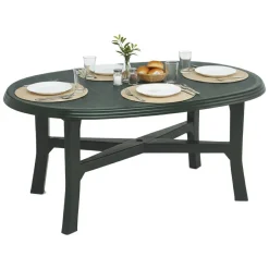 Tavolo da Esterno Verde 6 Posti Tavolo Tavolo da Esterno Rettangolare 101x68x72h cm, Lunghezza Massima 101 cm Made in Italy - Pinedale