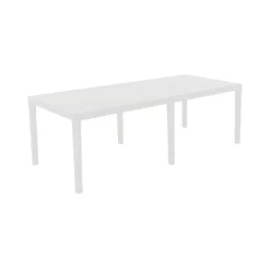 Tavolo da giardino allungabile 8-10 posti 150/220x90cm bianco - Arabesch