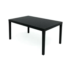 Tavolo da giardino allungabile 8-10 posti 150/220x90cm effetto rattan antracite - Abbaviva
