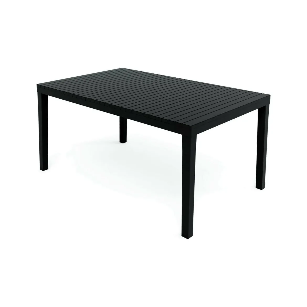 Tavolo da giardino allungabile 8-10 posti 150/220x90cm effetto rattan antracite - Abbaviva