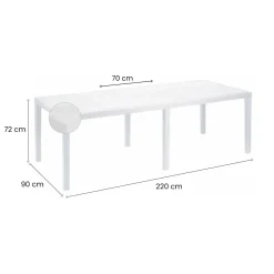 Tavolo da giardino allungabile 8-10 posti 150/220x90cm marrone - Abbaviva