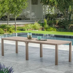 Tavolo da giardino allungabile 8-12 posti 147/294x90cm tortora - Brossard