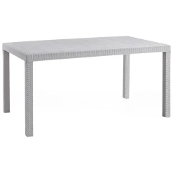 Tavolo da giardino effetto rattan 10 posti 150x90cm bianco - Adila
