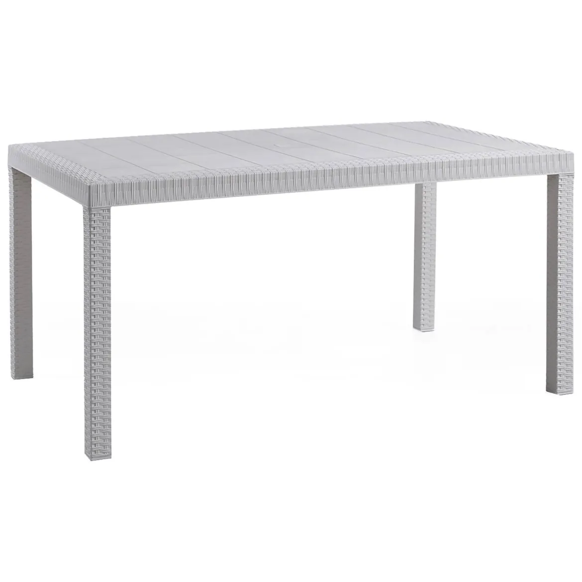 Tavolo da giardino effetto rattan 10 posti 150x90cm bianco - Adila