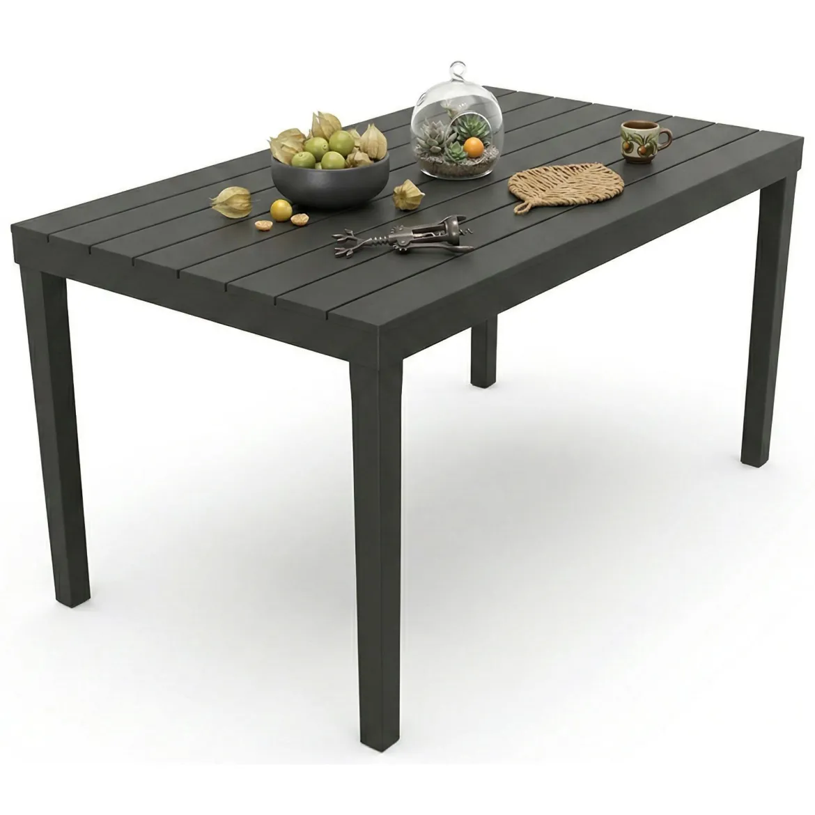 Tavolo da giardino 10 posti 80x138cm antracite - Asar