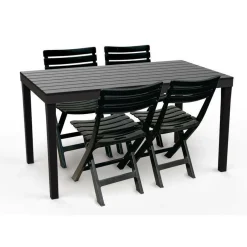 Tavolo da giardino 10 posti 80x138cm antracite - Asar
