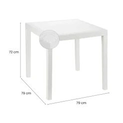 Tavolo da giardino 4 posti 79x79cm bianco - Angelico