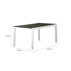 Tavolo da giardino 6 posti 80x80cm bianco - Acqua