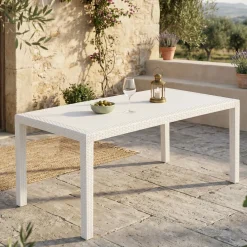 Tavolo da giardino 8 posti 138x78cm bianco - Arca