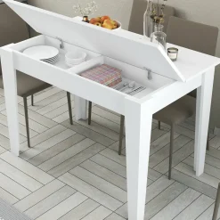 Tavolo da pranzo rettangolare 4 posti bianco 110x72cm - Eupilio