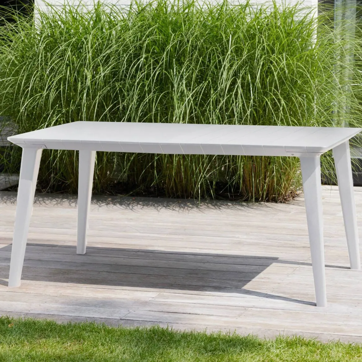 Tavolo da terrazza 6 posti 157x98cm bianco - Brockville