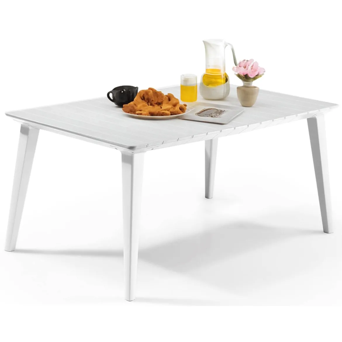 Tavolo da terrazza 6 posti 157x98cm bianco - Brockville