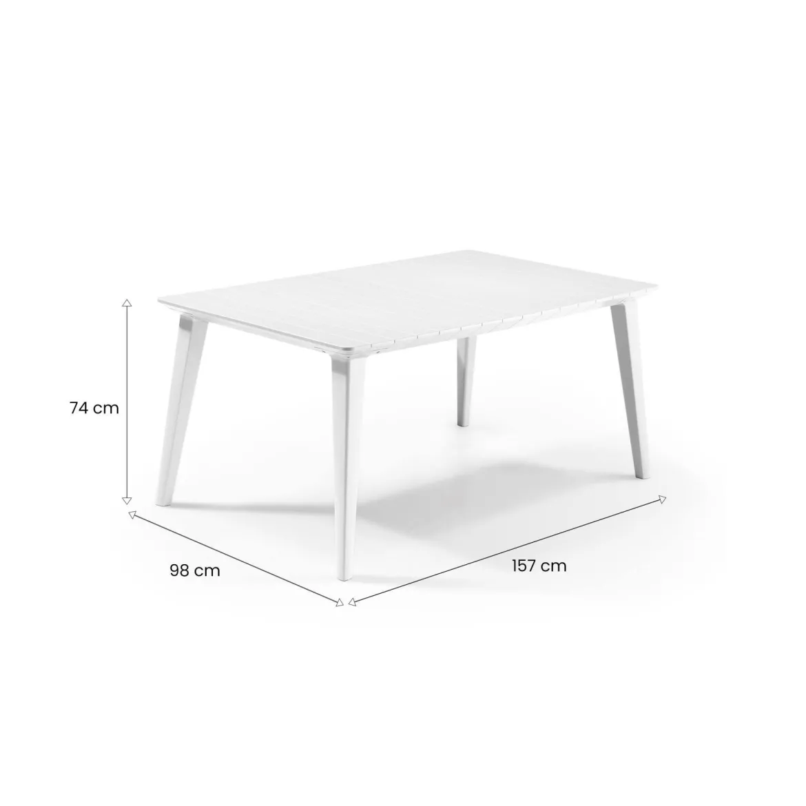 Tavolo da terrazza 6 posti 157x98cm bianco - Brockville