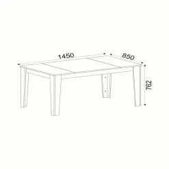 Tavolo elegante rettangolare 8 posti nero e oro 145x85cm - Asciano