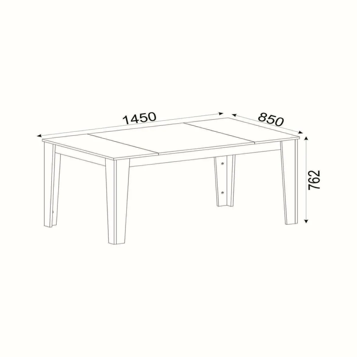 Tavolo elegante rettangolare 8 posti nero e oro 145x85cm - Asciano
