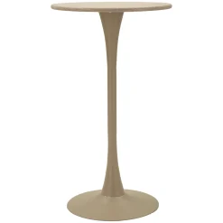 Tavolo Fisso Bianco Crema 2 Posti Forma Rotondo 60x60x106h cm, Sfumatura Colore Struttura Crema - Leh