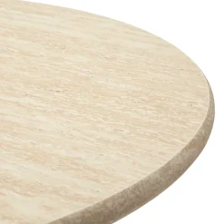 Tavolo Fisso Bianco Crema Verde 2 Posti Forma Rotondo 60x60x106h cm, Sfumatura Colore Struttura Crema - Leh