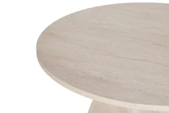 Tavolo Fisso Bianco Marmo 4 Posti Forma Rotondo 120x120x75h cm, Peso Supportato 60 kg - Racale