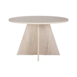 Tavolo Fisso Bianco Marmo 4 Posti Forma Rotondo 120x120x75h cm, Peso Supportato 60 kg - Racale