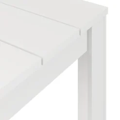 Tavolo Fisso Bianco Opaco 4 Posti Ripiano Effetto Dogato 80x80x76h cm, Forma Quadrato - Trosa