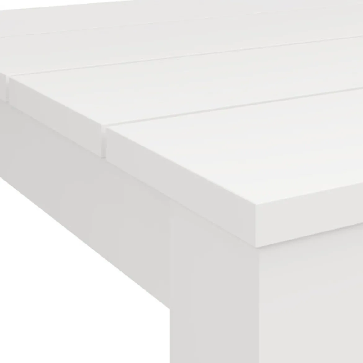 Tavolo Fisso Bianco Opaco 6 Posti Ripiano Effetto Dogato 135x80x76h cm, Forma Rettangolare - Sort