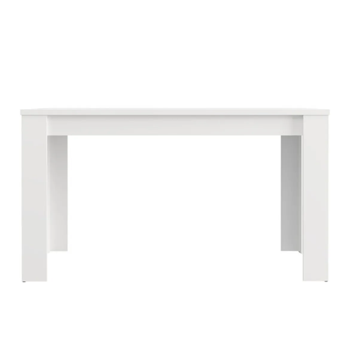 Tavolo Fisso Bianco Opaco 6 Posti Ripiano Effetto Dogato 135x80x76h cm, Forma Rettangolare - Sort