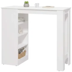 Tavolo Fisso Bianco 2 Posti Forma Rettangolare 120x50x105h cm, Materiale Piano in Legno Nobilitato - Sedriano