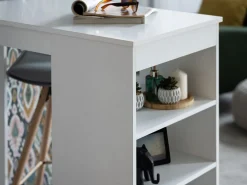 Tavolo Fisso Bianco 2 Posti Forma Rettangolare 120x50x105h cm, Materiale Piano in Legno Nobilitato - Sedriano