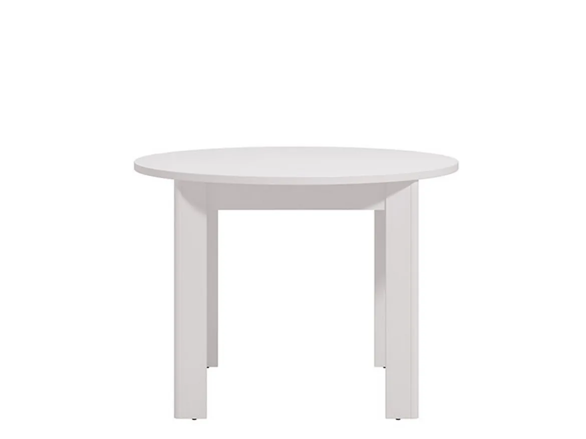 Tavolo Fisso Bianco 4 Posti Forma Rotondo 106.5x106.5x76.5h cm, Materiale Piano in Legno Nobilitato - Gorlago