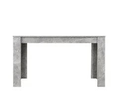 Tavolo Fisso Grigio Cemento Bianco 6 Posti Forma Rettangolare 135x80.5x74.5h cm, Colore Struttura Bianco - Simala