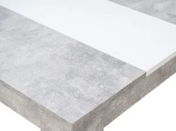Tavolo Fisso Grigio Cemento Bianco 6 Posti Forma Rettangolare 135x80.5x74.5h cm, Colore Struttura Bianco - Simala