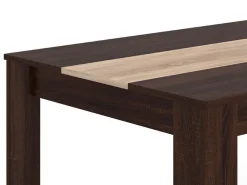 Tavolo Fisso Marrone Noce Marrone Rovere 6 Posti Forma Rettangolare 135x80.5x74.5h cm, Colore Ripiano Marrone - Simala